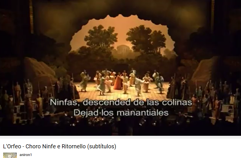 Monteverdi Orfeo Acte I