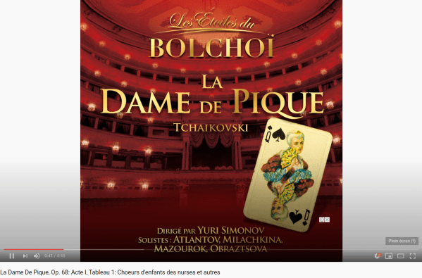 Tchaïkovski la Dame de pique chœur d'enfants