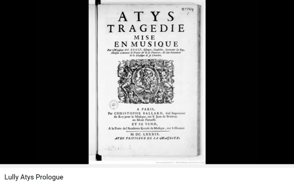 Lully Atys Prologue
