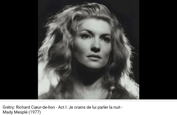 Grétry Richard Coeur de lion je crains de lui parler