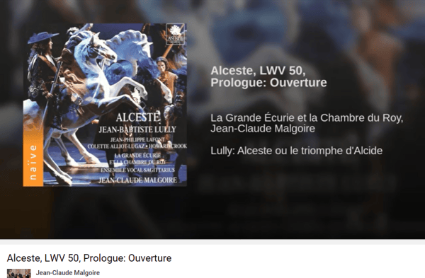 Lully Alceste Prologue