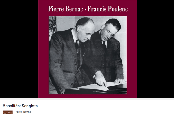 Poulenc Banalités Sanglots
