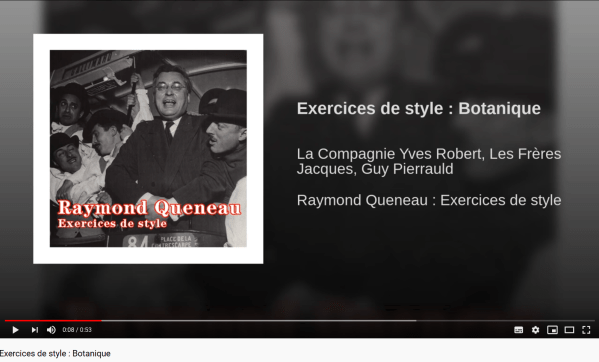 Exercices de style Botanique