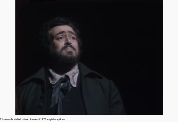 Puccini Tosca E lucevan le stelle Pavarotti (MET)
