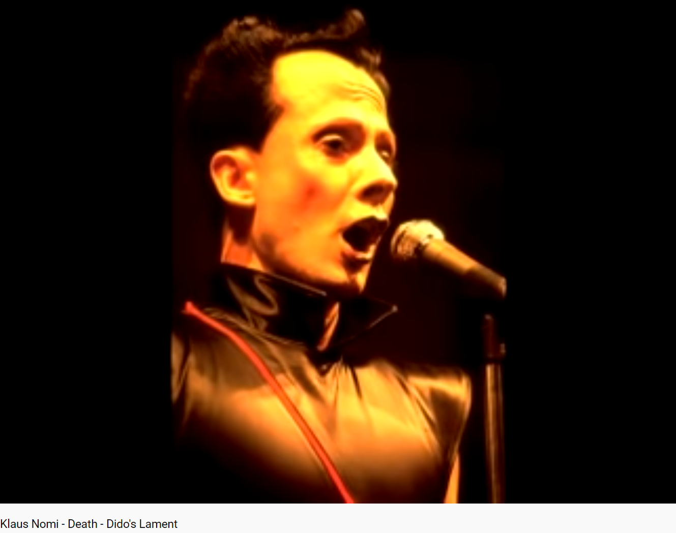 Purcell Didon et Enée la mort de didon Klaus Nomi