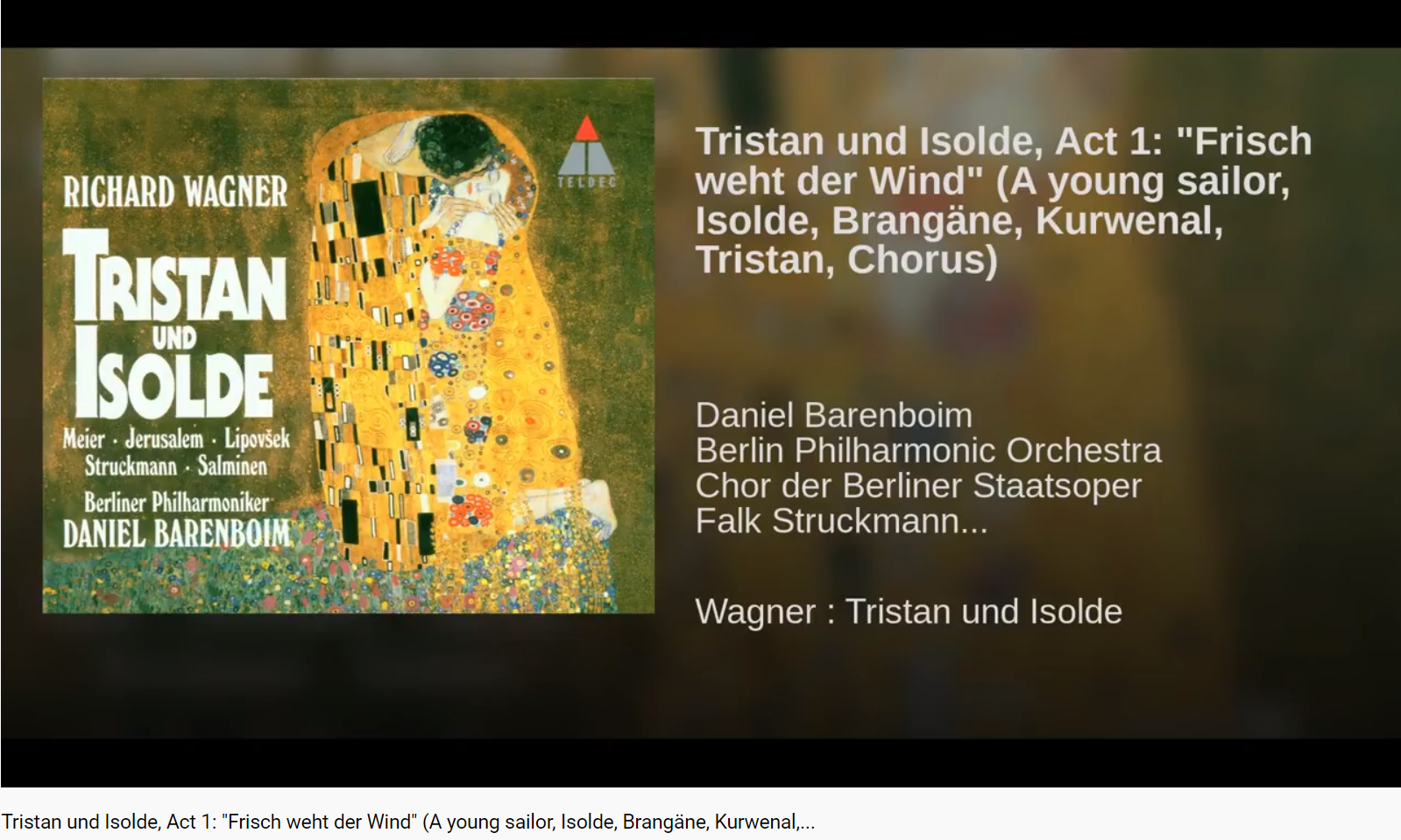 Wagner Tristan und Isolde Acte 1 scène 1 Frisch weht der Wind