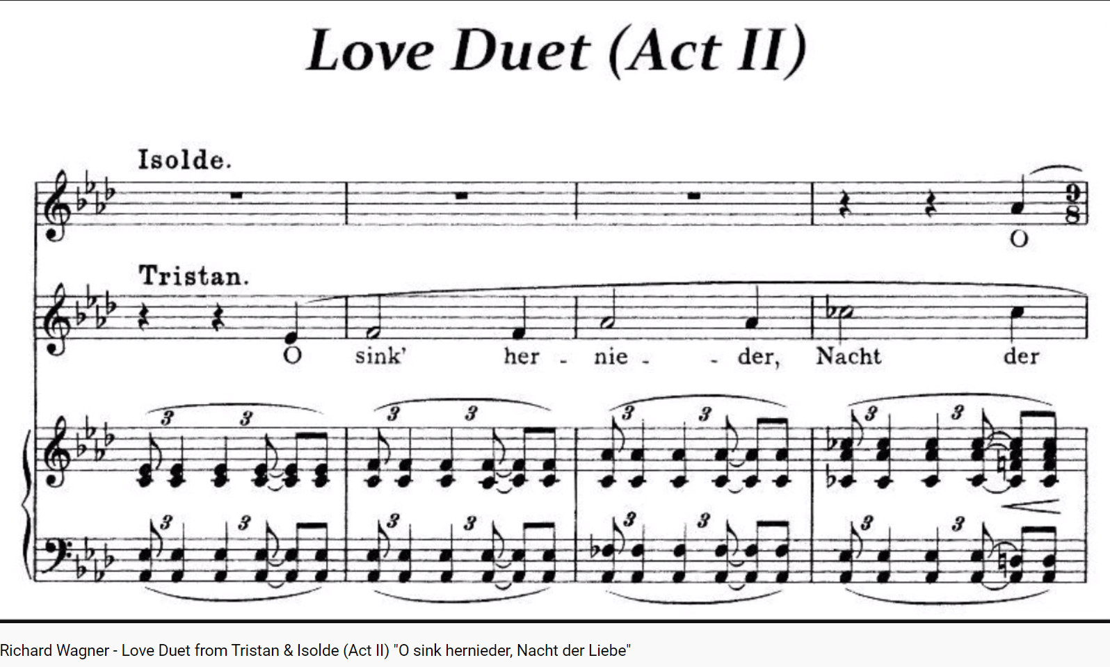 Wagner Tristan und Isolde O sink hernieder, Nacht der Liebe
