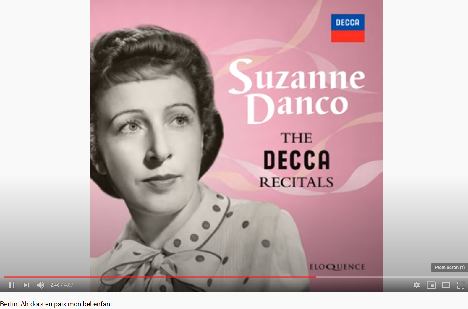 Bertin mélodie Ah dors en paix mon bel enfant