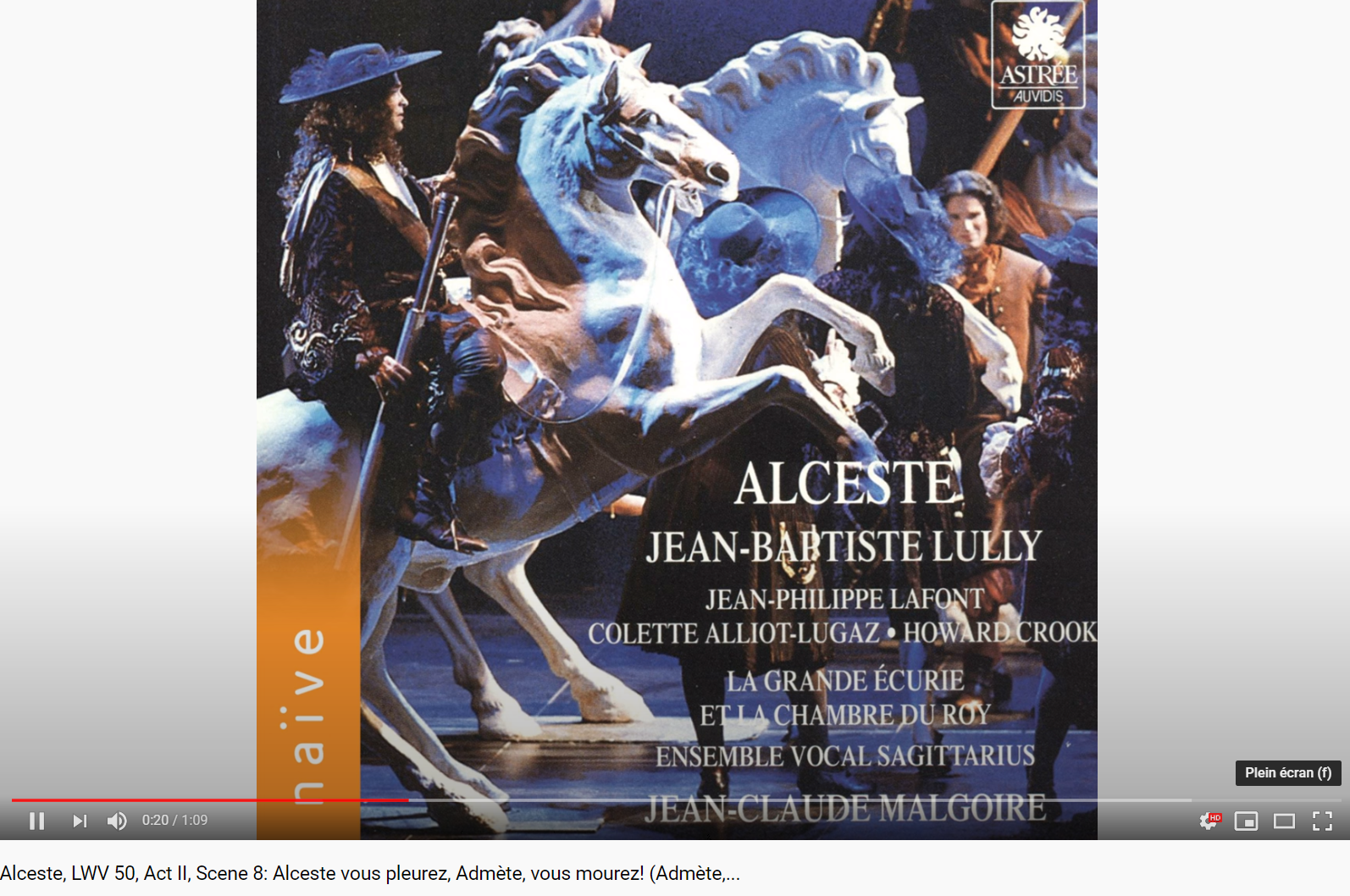 Lully Alceste Alceste vous pleurez