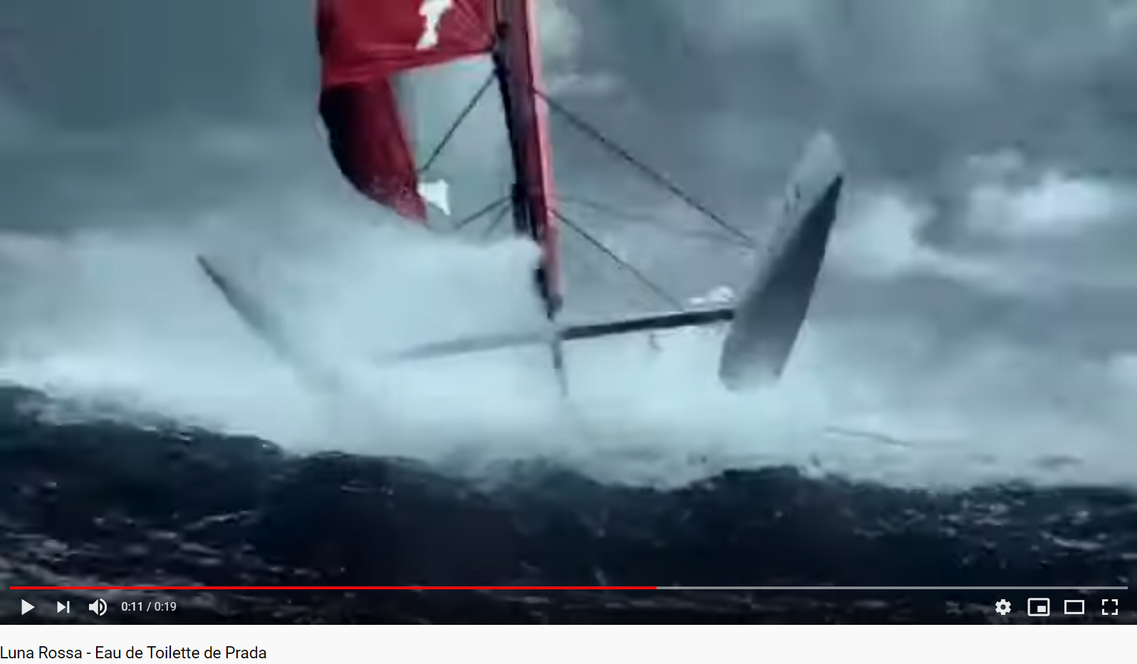 Wagner Rheingold prélude pub Luna Rossa Eau de toilette Prada