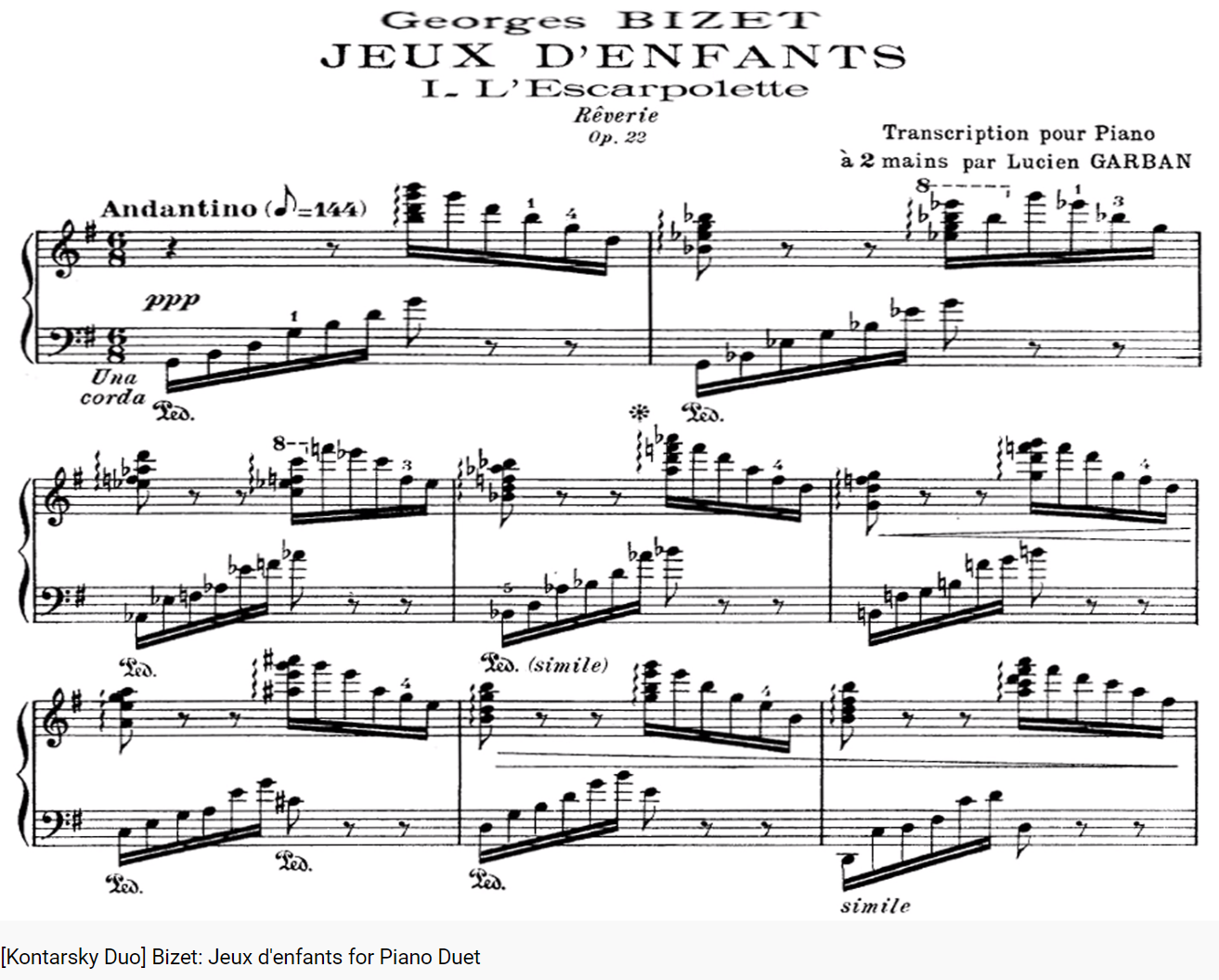 Bizet Jeux d'enfants