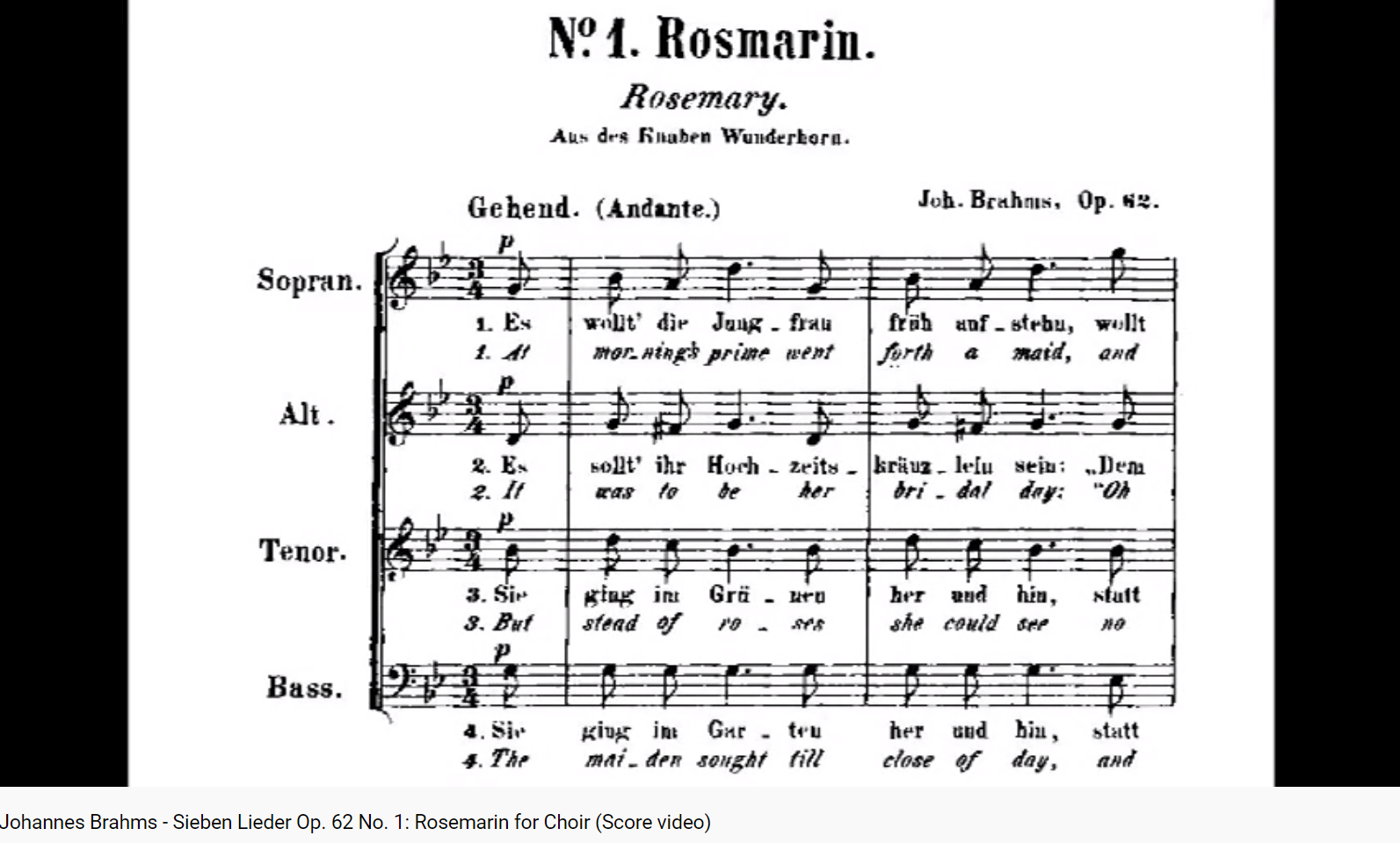 Brahms opus 62 Rosemarin