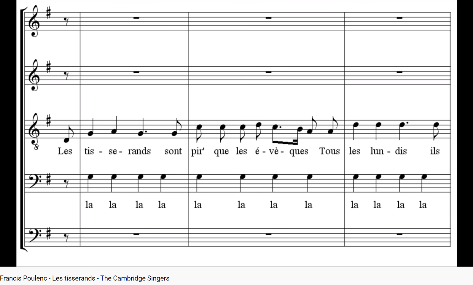 Poulenc Les Tisserands