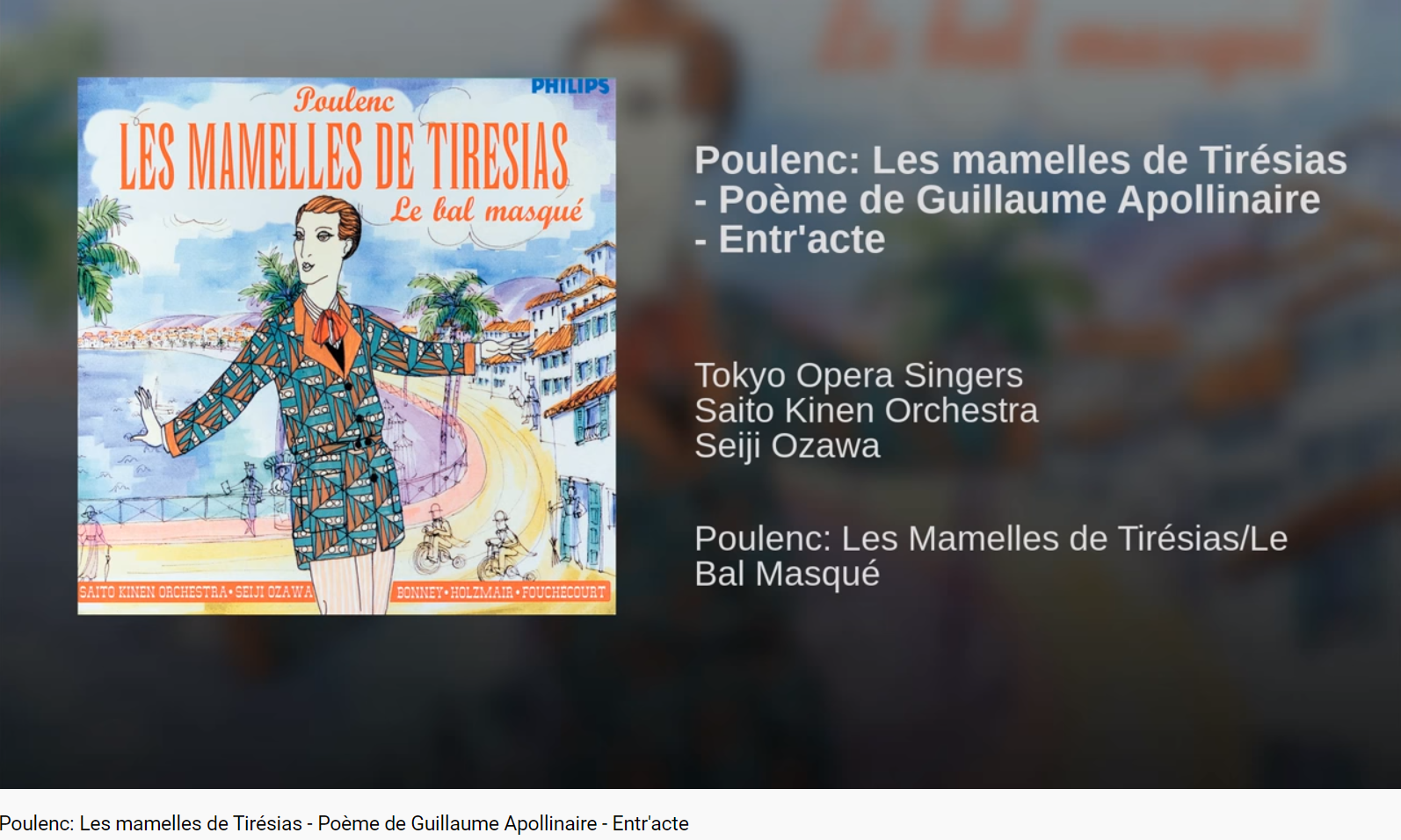 Poulenc Les Mamelles de Tirésias Entracte