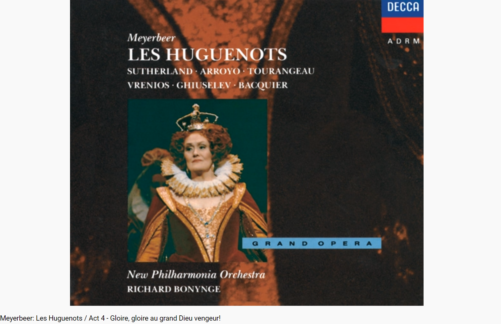 Meyerbeer les huguenots Gloire, gloire au grand dieu vengeur