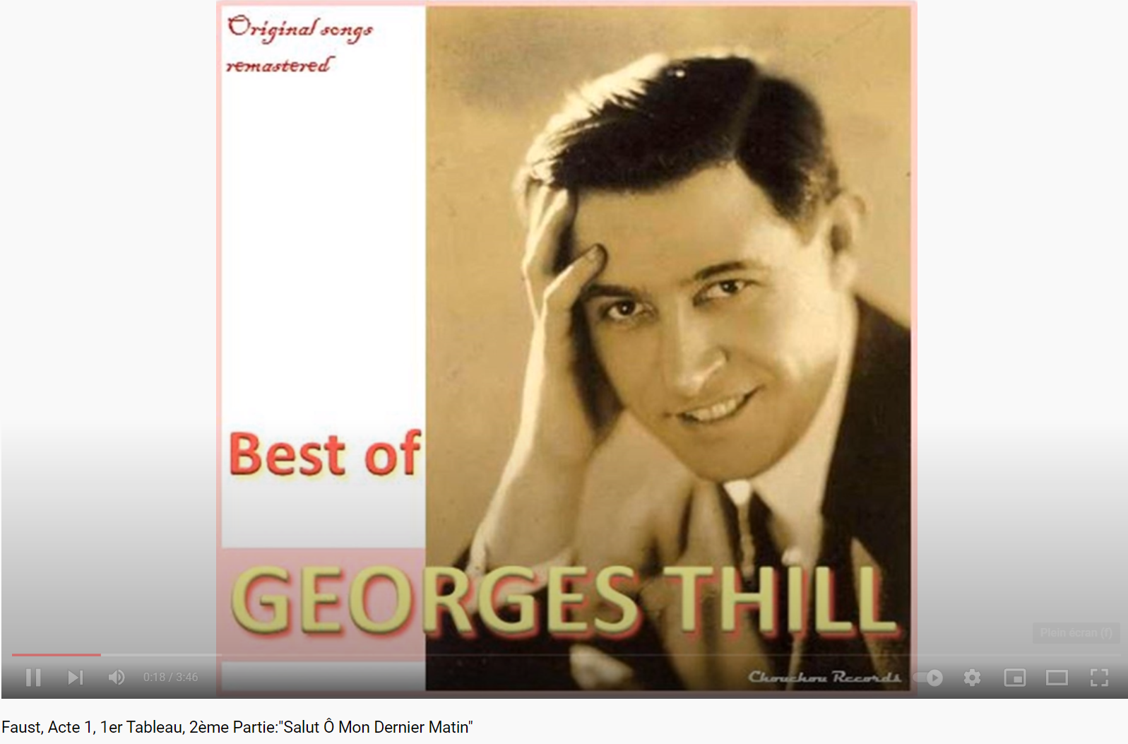 Gounod Faust Salut ô mon dernier matin