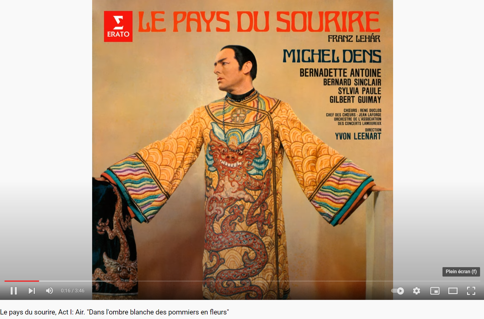 Lehar Le pays du sourire Dans l'ombre balnche des pommiers en fleurs