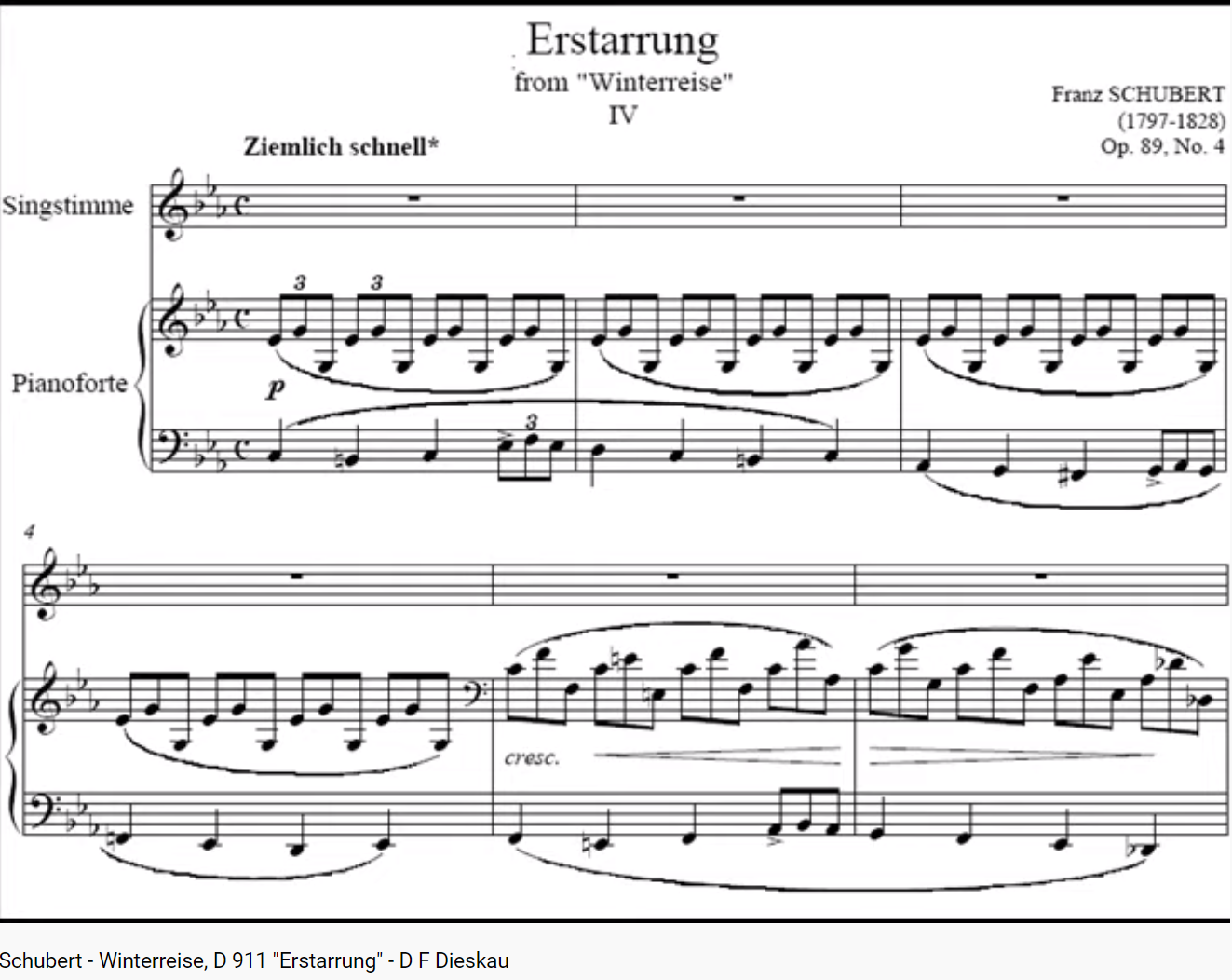 Schubert Winterreise Erstarrung