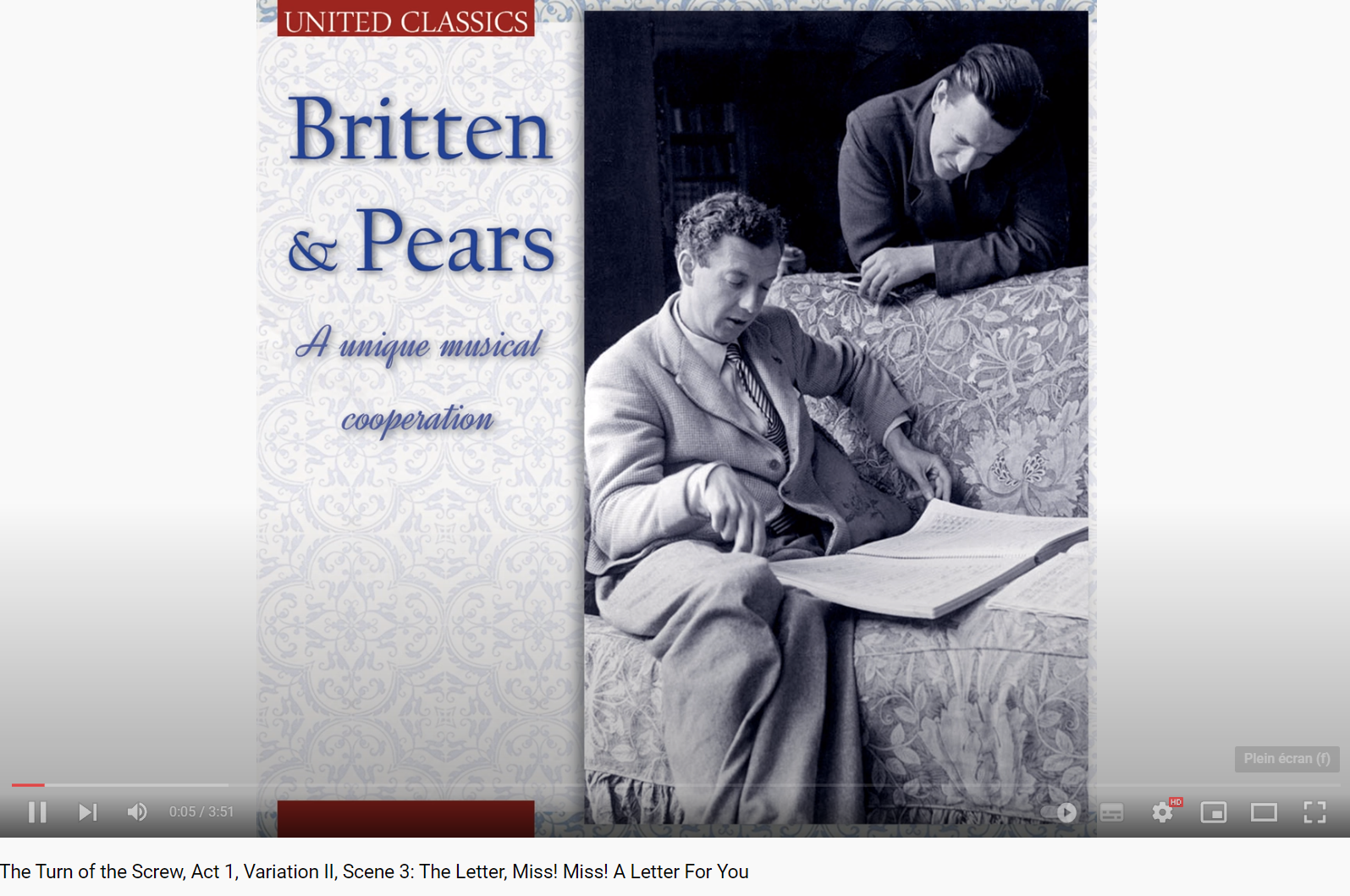 Britten The Turn of the screw The Letter, Miss ! Miss ! A letter for you