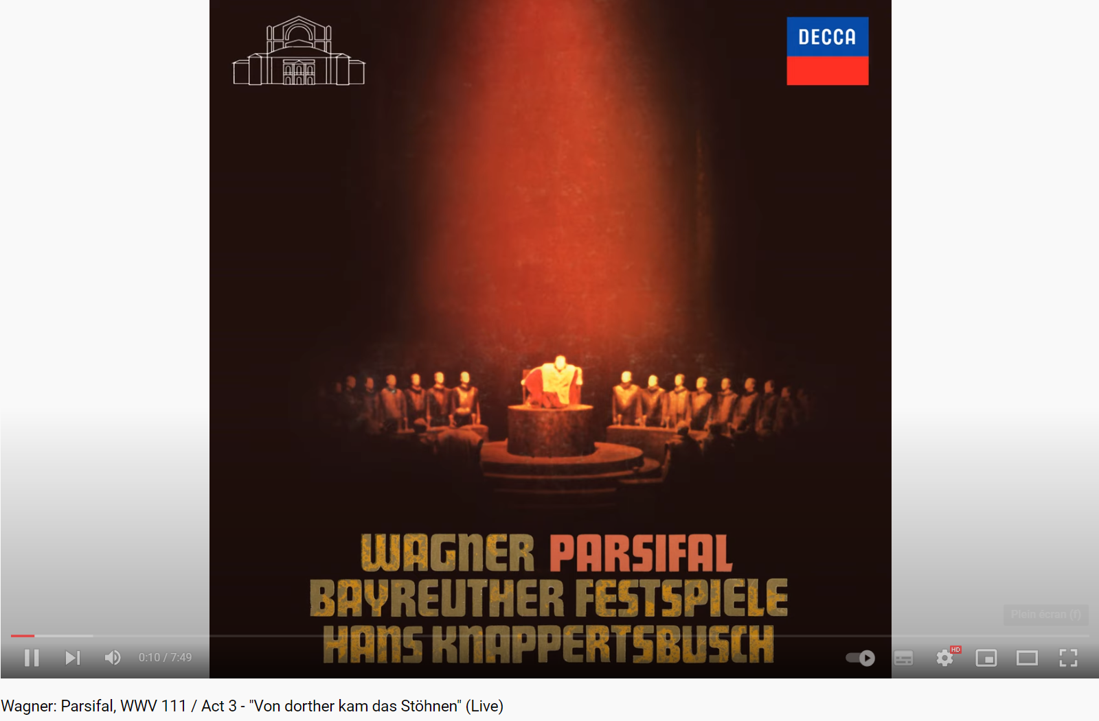 Wagner Parsifal Von dorther kam das Stöhnen