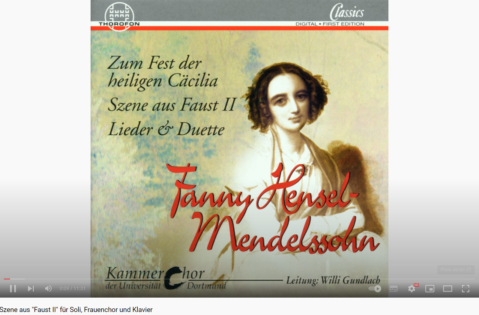 Fanny Mendelssohn Scènes du Faust II