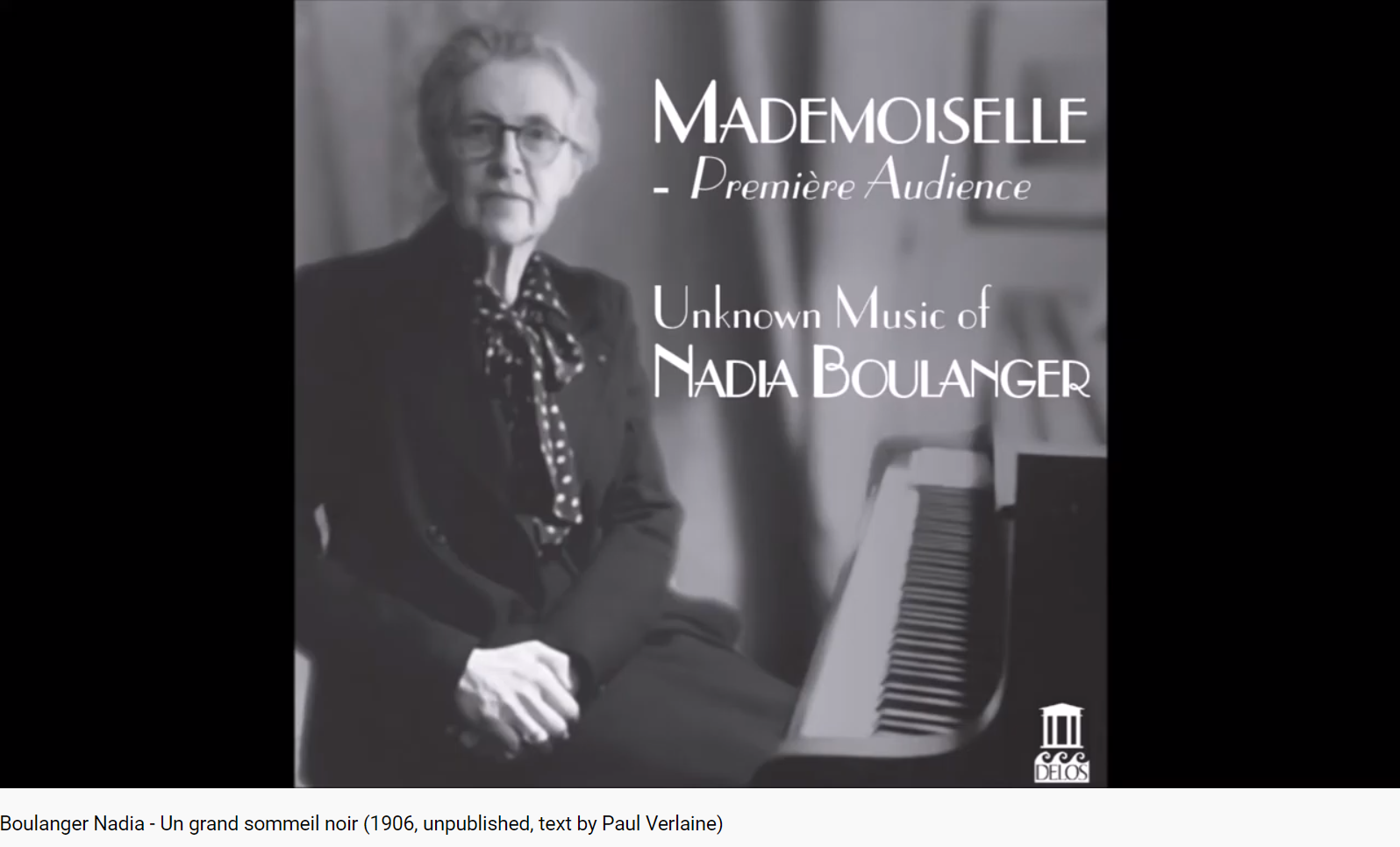 Boulanger (Nadia) un grand Sommeil noir