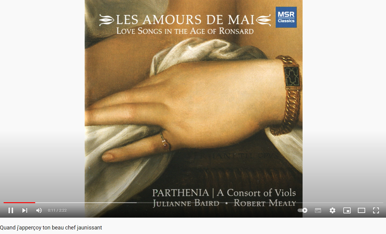 Goudimel Quand j'aperçois (Ronsard)