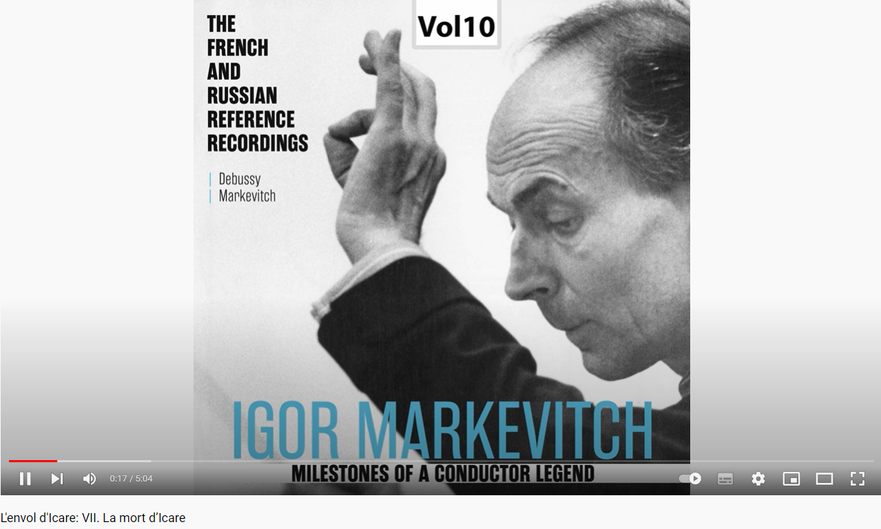 Markevitch L'envol d'Icare la mort d'Icare