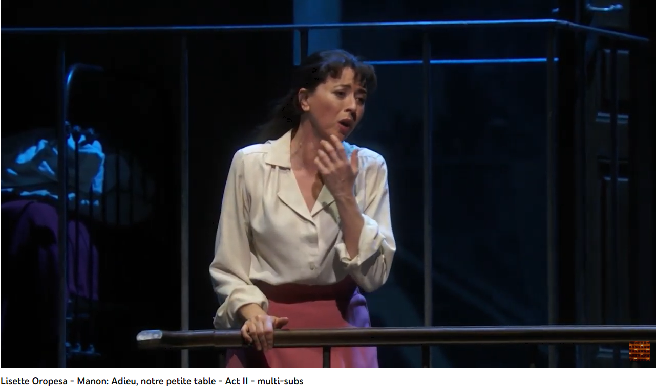 Massenet Manon Adieu, notre petite table