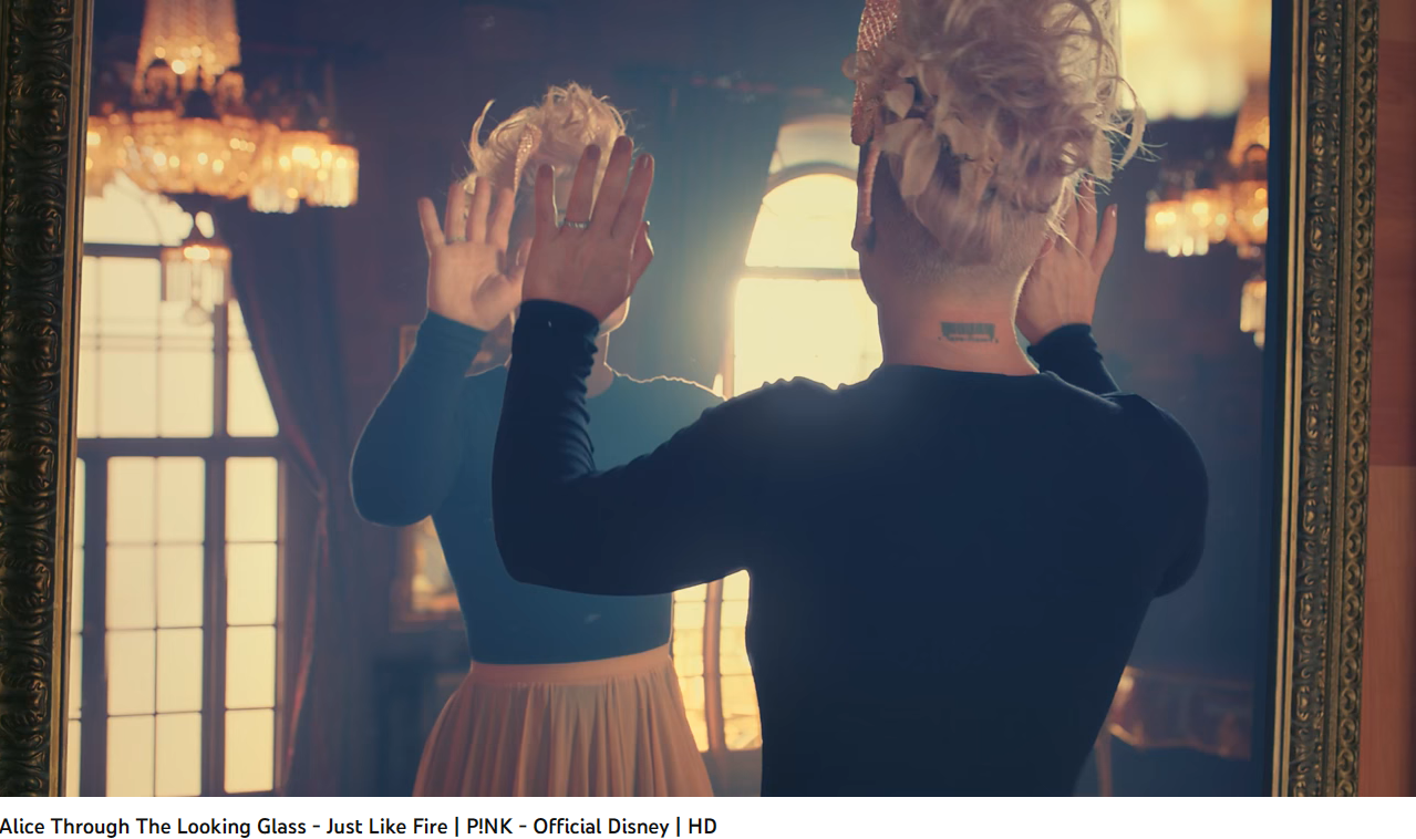 Pink Alice through the looking glass