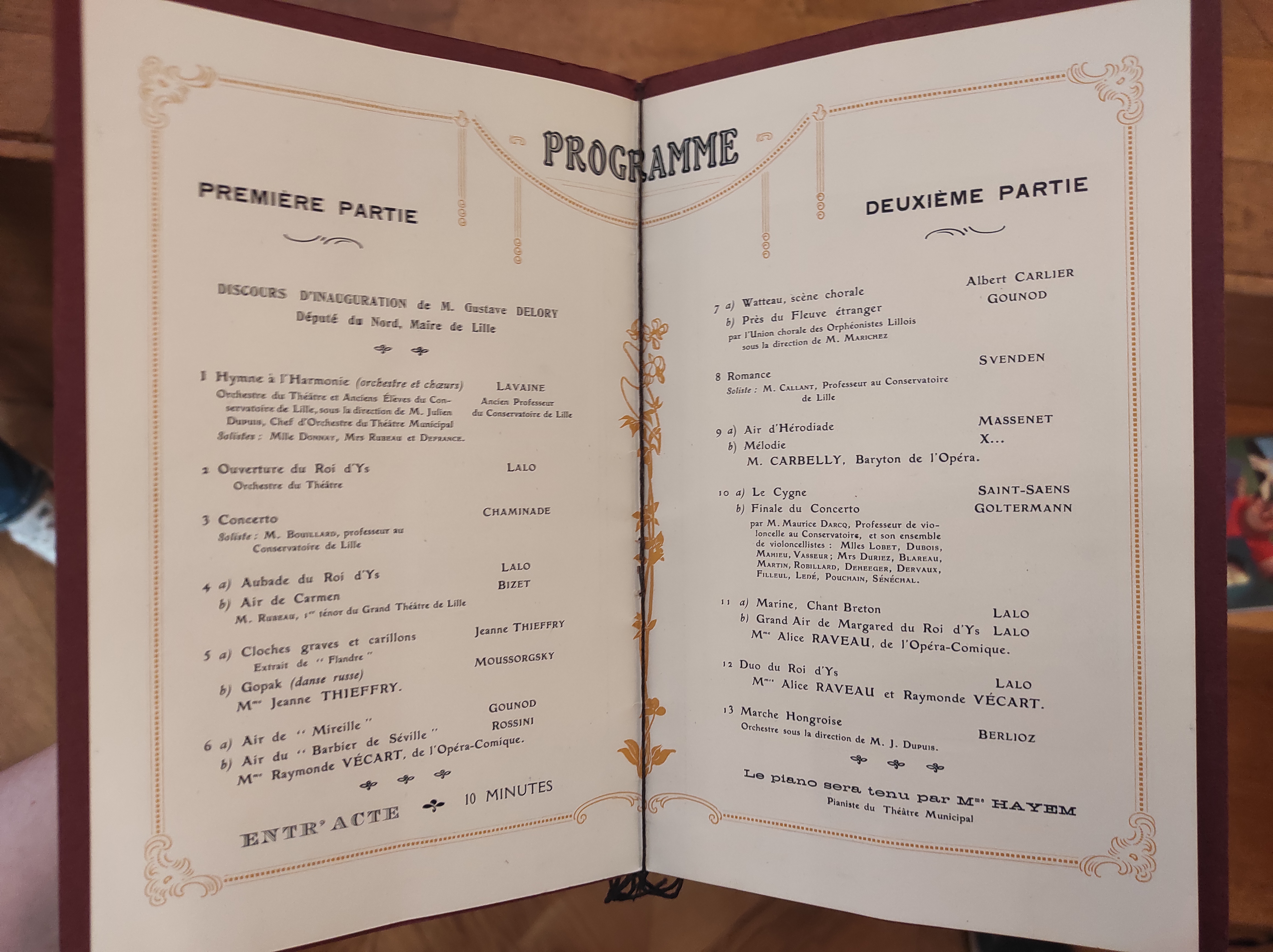 programme inauguration opéra de Lille